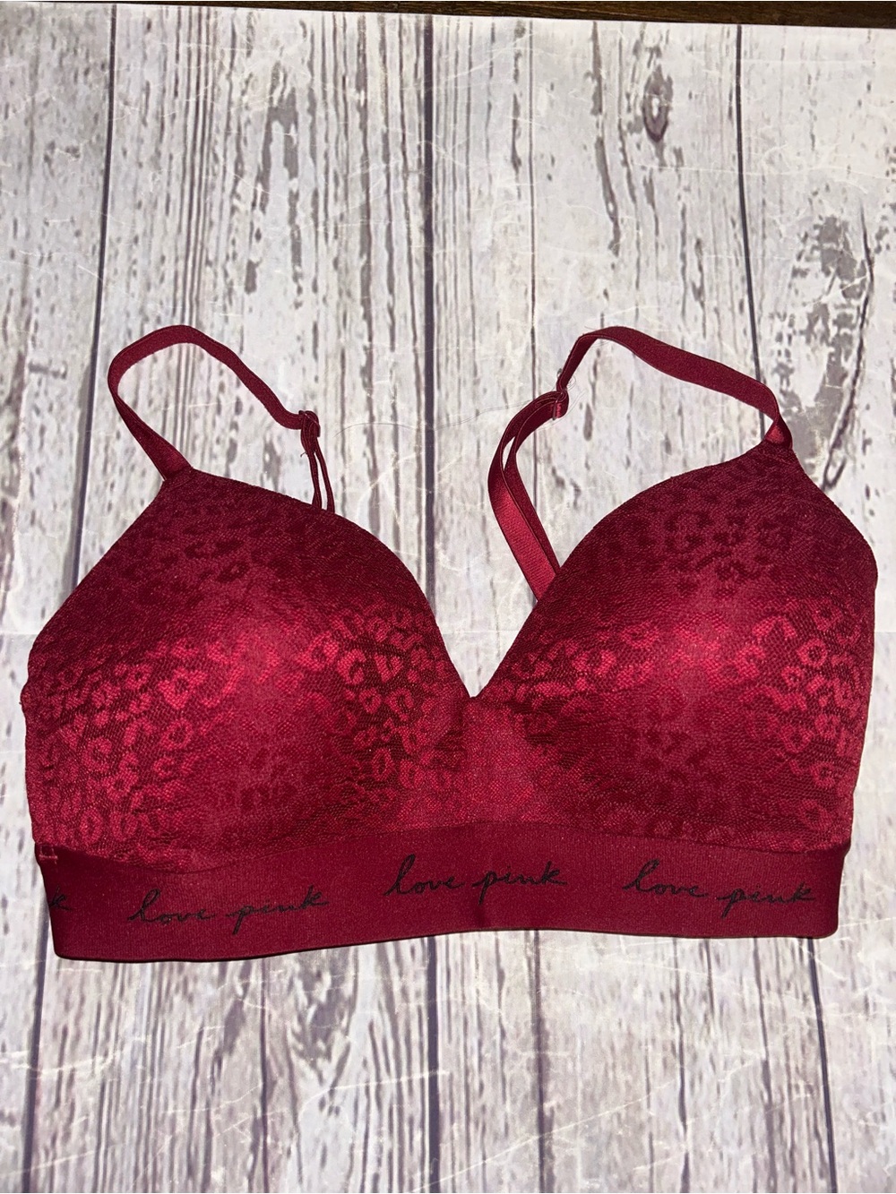 PINK red leopard bra